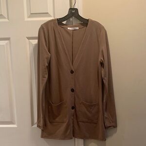 Michele Latte Brown Button-Up Cardigan